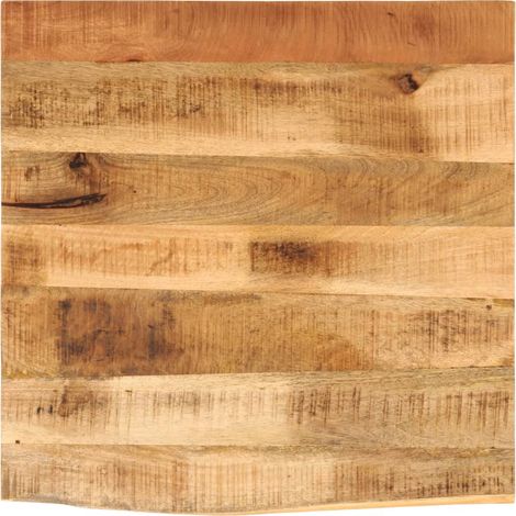 Tischplatte 40x40x3,8 cm Baumkante Massivholz Raues Mangoholz