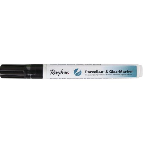 Marqueur pour verre et porcelaine, noir, 1 pce., pointe ronde interchangeable 1-2mm, séchage rapide, base aqueuse, arts créatifs-38709576 (1/2)