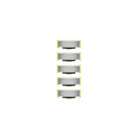 Applicable à OneBlade - Lames de rechange, pour rasoir/tondeuse électrique OneBlade, acier inoxydable robuste, taille, stylisation et rasage, lot de 5 (1/5)