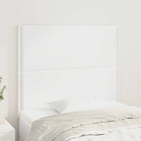 vidaXL Cabecero de cama blanco 100x5x118/128 cm piel sintética (1/5)