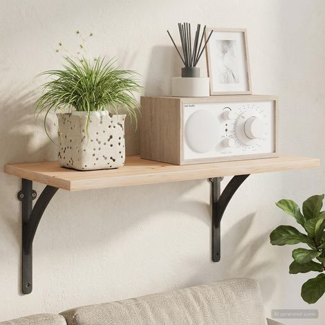 vidaXL Soportes para estanterías de pared 12 uds. Negro (1/5)