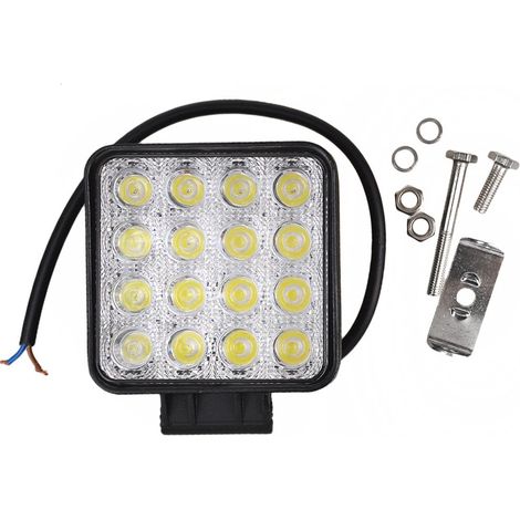 TEMPO DI SALDI Faro48W Quadrato Faretto Led Da Lavoro 16 Led Di Profondità Auto Barca, Nero, 1 Pezzo (1/5)