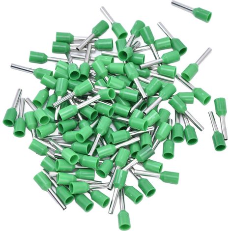 1000 cosses tubulaires isolées, sertissage pour fil 16 AWG, kit E1510 vert (1/5)
