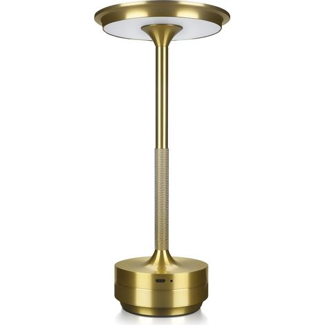 Lampada da tavolo senza filo ricaricabile USB-C, illuminazione tattile 3 tonnellate, altezza regolabile, struttura metallica per interno ed esterno (1/4)