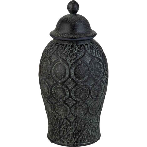 Jarrón de cerámica  negro, d16,5x33h cm (1/5)