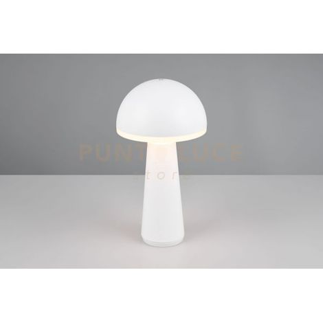 FUNGO LAMPADA DA TAVOLO RICARICABILE BIANCA REGOLAZIONE INTESITA' E TEMPERATURA DI COLORE 3.000K - 4.000K - 6.500K IP 54 H.31CM  LED 2W 200lm, 3000+4000+6500K