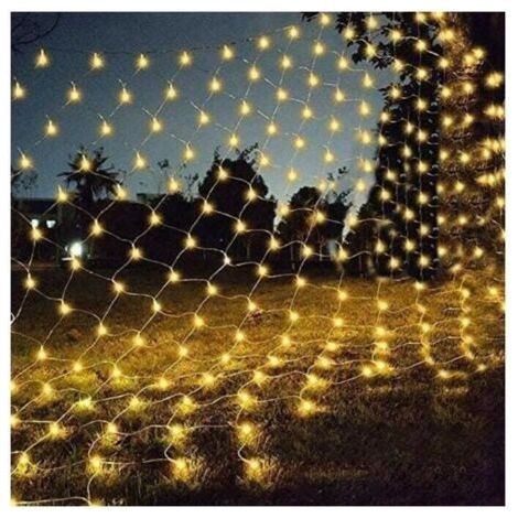 Guirlande Lumineuses Filet, 192 LED Filet Lumineux 3M X 2M 8 Modes Énergie Étanche, Dimmable pour Chambre Noël Mariage Soirée Maison Jardin, Blanc Chaud (1/4)