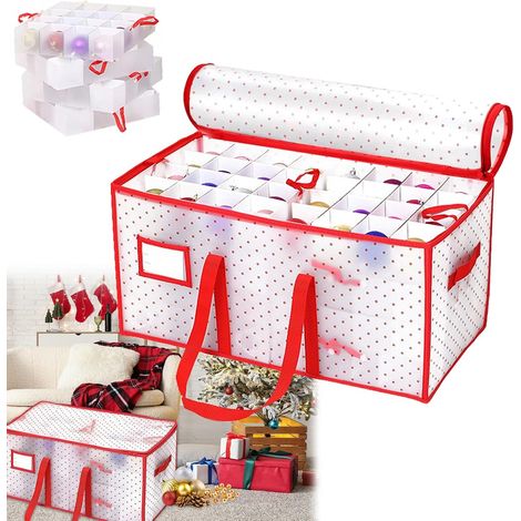 Boules De Noël, Boîte Rangement Avec Séparateurs En Papier Réglables Pour 128 Décorations De Noël (1/5)