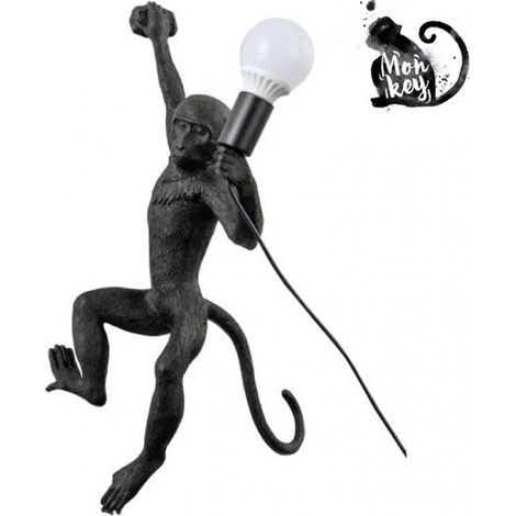 Barcelona Led – Applique murale singe en résine – Douille E27 60W – Dimensions 570x300x270mm – Pour intérieur – Décoration originale