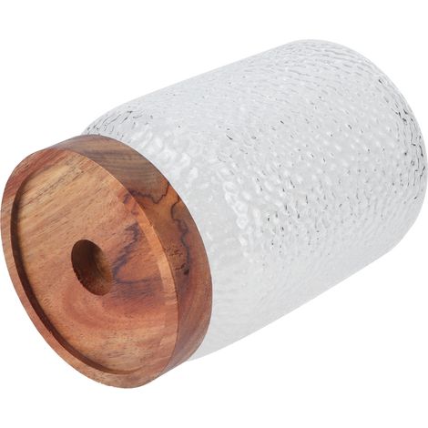 Lot de bocaux en verre 700ml avec couvercle en bois hermétique pour café, collations et noix (1/5)