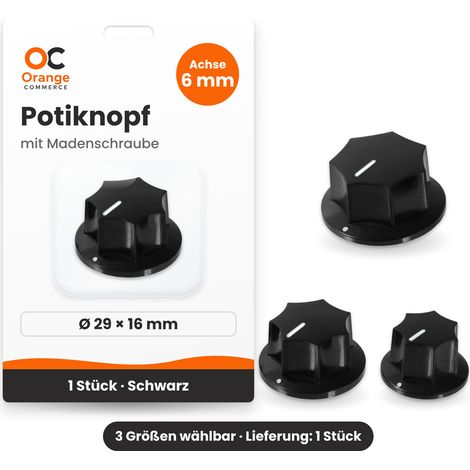 Drehknopf Potiknopf 6 mm Achse Reglerknopf Schwarz Potentiometer Knopf (1/5)