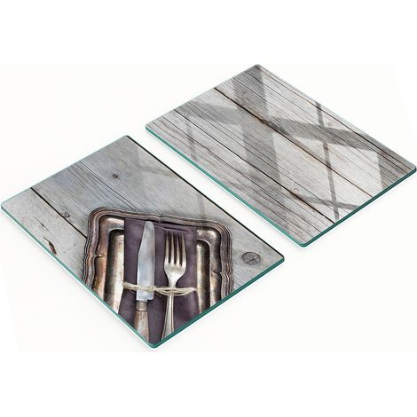 Tablas de cocina de vidrio templado con gráficos para cubiertos, 2 x 40 x 52 cm. (1/5)