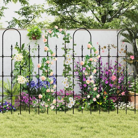 Pour structurer un jardin fleuri, treillis de jardin métallique pour plantes grimpantes, montage en lot de 2 (1/5)