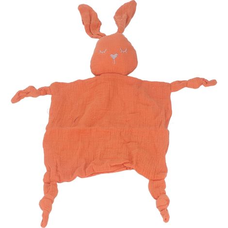 Kuscheldecke in Hasenform für Babys, doppellagig, saugfähig, weich und kuschelig, orange (1/5)