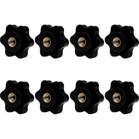 8 Pièces - Écrou à poignée - Vis à oreilles - Filetage M5 - Diamètre 25mm - Sans outil - Pour meubles et industrie - Noir (1/5)