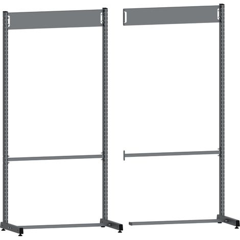 PROVOST - Structure modulaire fixe simple face Kombineo - Meuble d'atelier en métal gris argent
