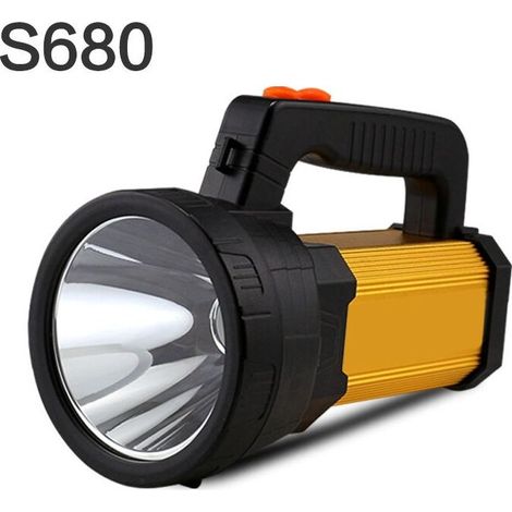 Lampe Torche Rechargeable, Lumineuse Éclairage 8-24H 800M Tactique à DEL avec Poignée CREE L2 Spotlight Torche Électrique 7000 Lumens - RWAccueil Luminaire Lampe portable Lampe torche
