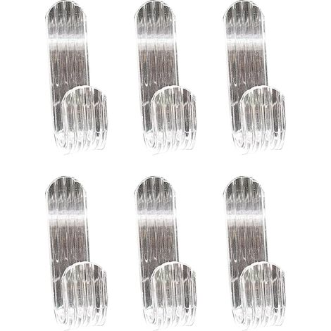 Paquet de 6 crochets de porte de douche en acrylique transparent