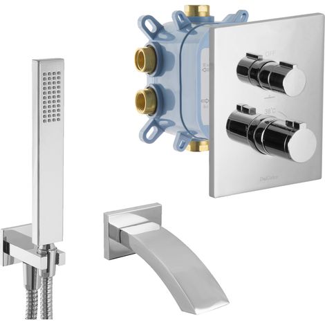Set de thermostat encastré PaulGurkes pour baignoires avec entrée d'eau en cascade (1/5)