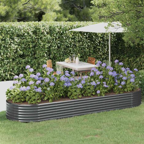 Lit surélevé de jardin Acier galvanisé Anthracite (1/5)