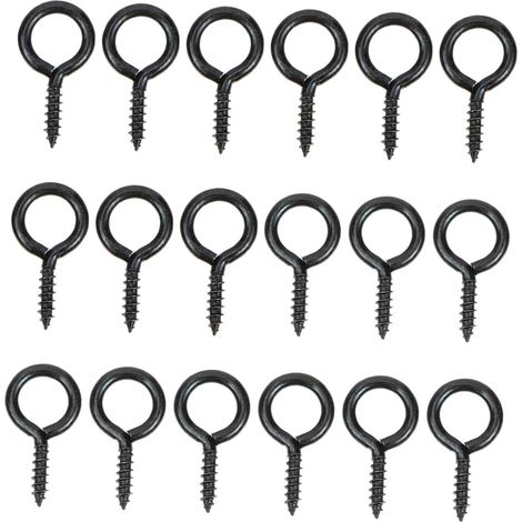 30 crochets à œillet noir fer pour suspension et arrimage (1/5)