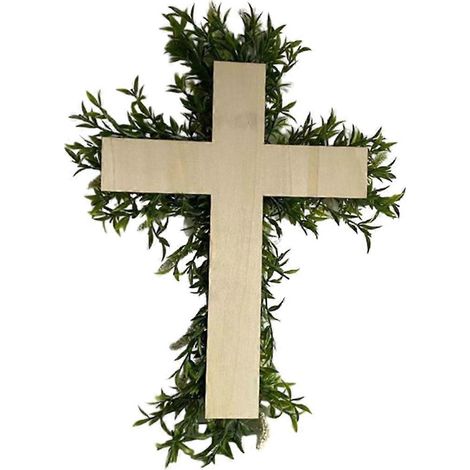 Panneau de porte de Pâques, croix religieuse, couronne de lys, décoration suspendue de Pâques (1/5)
