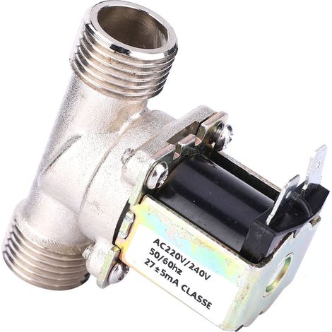 Électrovanne d'arrivée d'eau normalement fermée, G1/2 NC, en laiton, 220/240 V CA (1/5)