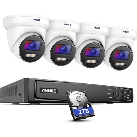 ANNKE 4K PoE Camera IR Network Night Vision Waterproof Camera 8CH H.265+ Video Surveillance Security System Kit 4Cameras  - 2TB HDD (1/5)