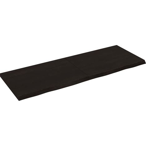 Wandregal Dunkelbraun 140x50x(2-4)cm Massivholz Eiche Behandelt