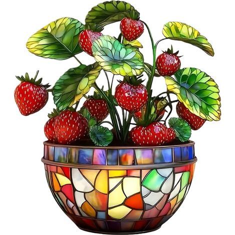 Plante en pot teintée en acrylique, décorations suspendues-05 (1/2)