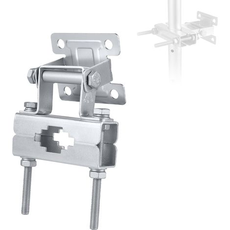 1 Kit Support Antenne, Fer Galvanisé, Angle Réglable 180°, Diamètre 24-72mm, Pour Mât Extérieur (1/5)