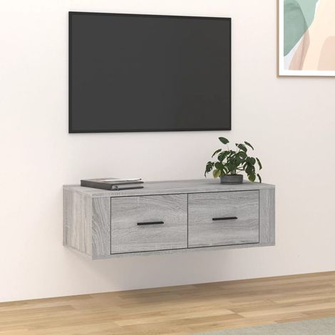 Armoire TV suspendue-Meuble de rangement mural Sonoma gris 80x36x25 cm Bois d'ingénierie 310648 (1/5)