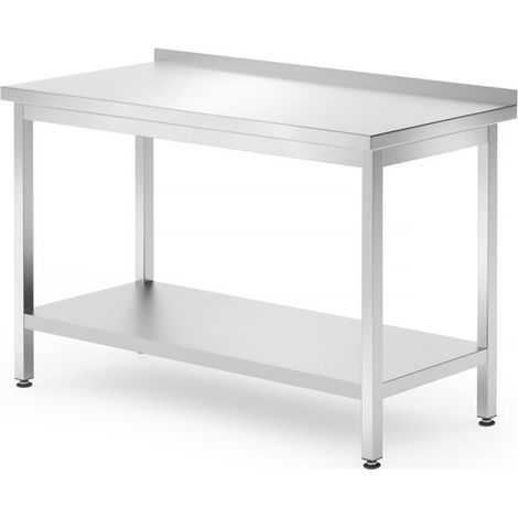 HENDI Wandtisch mit Ablage – verschraubt, Tiefe 700 mm, Kitchen Line, 1200x700x(H)850mm