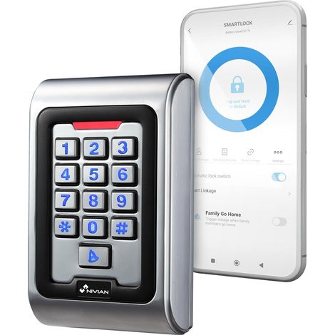 Contrôle d'accès - 1 Unité - Alliage de Zinc - Carte EM Pin WiFi - Bureau Maison - IP68 (1/5)