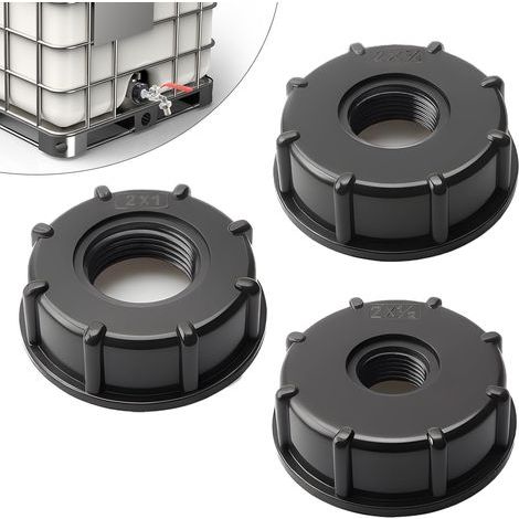 3 Pièces Adaptateur IBC Bouchon S60x6 - Connecteur de Réservoir IBC 3/4,1/2,1 Pouce - Adaptateur IBC Bouchon s60x6 pour cuve 1000 litres 3/4,1/2,1 Pouce (1/5)