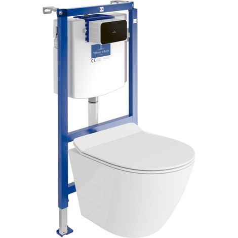 VILLEROY&BOCH WC Set mit Vorwandelement, Wand-WC und Spülknopf (1/5)