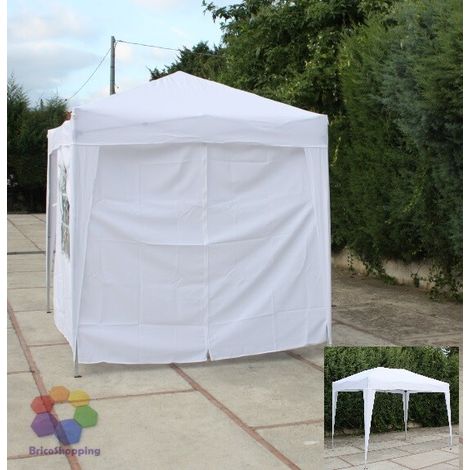Gazebo Bianco Alluminio Pieghevole 2x3 Con Teli Rapido X Mercatini Richiudibile