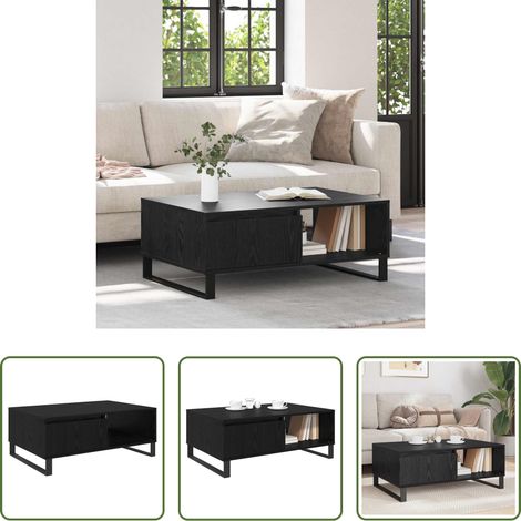 Table basse chêne noir - Table basse Chêne noir 90 x 60 x 35 cm Bois d'ingénierie (1/5)
