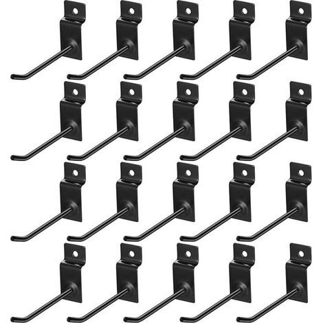 Lntyq 20 Pcs Crochet pour Panneau Perforé Mural, 10cm Crochets pour Panneaux Perforés, Crochet Panneau Perforé Porte Mural, Crochets Muraux pour Garages, Remises à Outils, Ateliers (1/5)