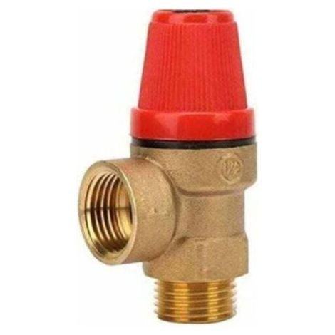 Soupapes de décharge à filetage mâle 1/2" - Soupape de sécurité en laiton pour eau/huile/gaz (3 bar) (1/4)