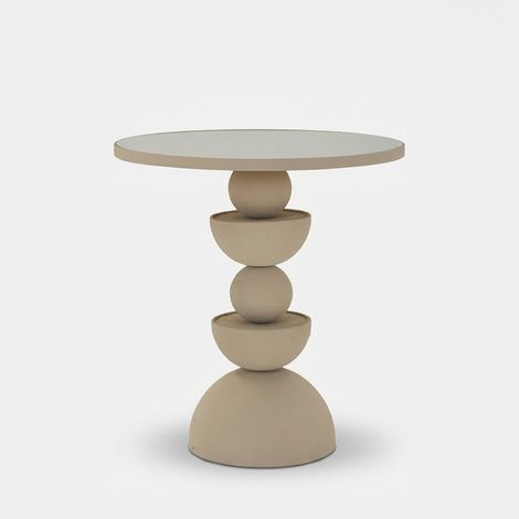 Table Dune miroir design à billes dorées (1/5)