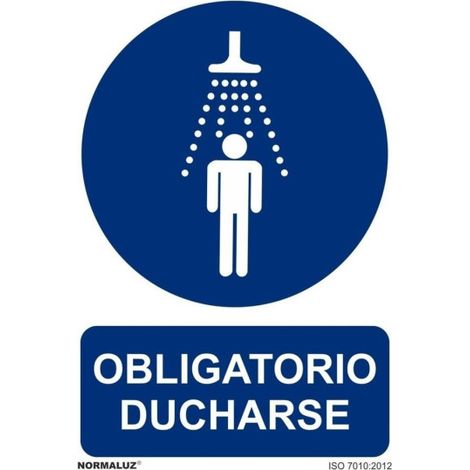 Señal Obligatorio Ducharse Con Tintas UV | 300 x 400 mm - PVC GLASSPACK 0'7 mm