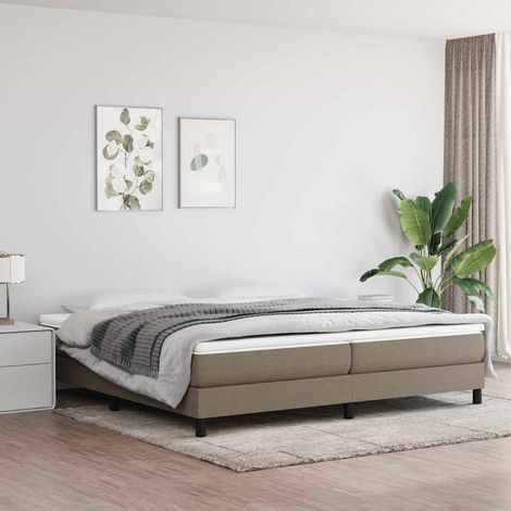 Sommier à ressorts de lit - Sommier pour Adulte et Enfant - Taupe 200x200 cm Tissu BV416941 - BonneVie (1/5)