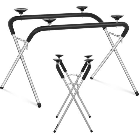 MSW – Chevalet support pour pare-brises – Charge max. 300 kg – Ø ventouses 125 mm – Tuyaux galvanisés – Montage facile (1/5)