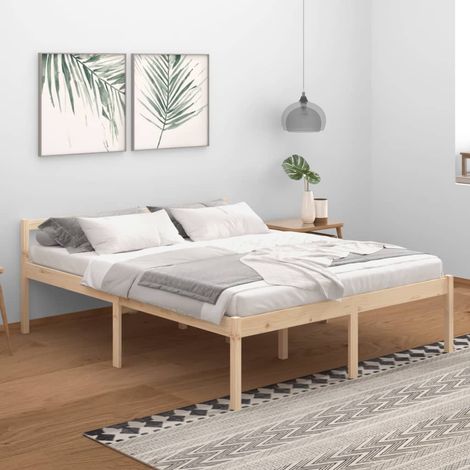 Letto per Anziani 160x200 cm in Legno Massello di Pino vidaXL (1/5)