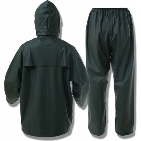 Combinaison Pluie - Polyester 45g/m² Enduit Polyuréthane - Homme Femme - Capuche Cachée Ventilée - Coutures MicroWeld - XXL (1/4)