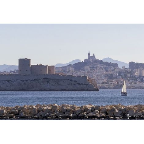 Tableau sur toile Marseille de Frioul 65x97 cm - Impression sur Toile Murale Décorative - Image imprimée en HD sur Toile - Toile sur Châssis en Bois FSC - Fabriqué en France