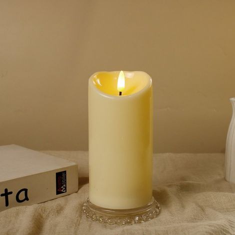 Candele 1 pezzo Candela impermeabile per esterni con luce LED Senza fili e sicura 7,5 x 12 cm Candela LED lampeggiante Timer e funzionamento a batteria Plastica (o (1/4)