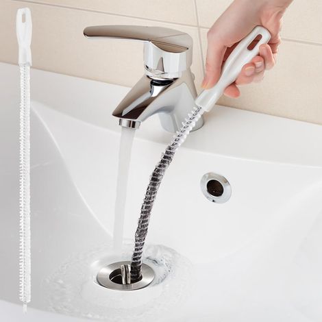 Brosse de Nettoyage de canalisation, Brosse de Nettoyage pour évier de Cuisine, Brosse de Retrait de Bouchons, Outil de Nettoyage pour Toilettes, Sall (1/4)