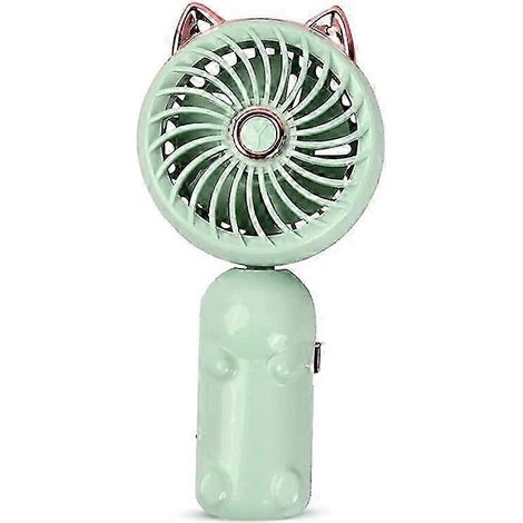 Ventilateur portable à oreilles de chat - Mini ventilateur (vert) (1/5)